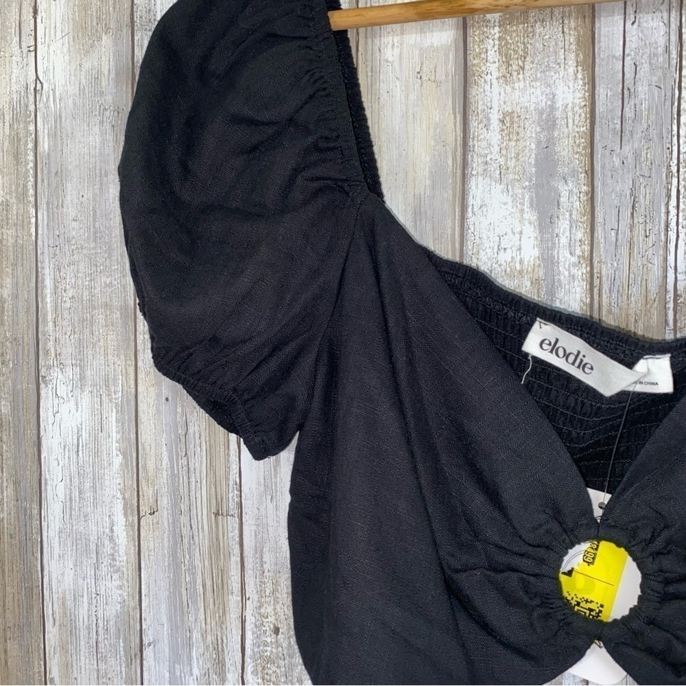 NWT Elodie Black O-Ring Crop - Picture 3 of 7